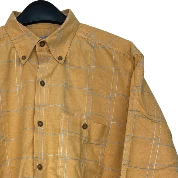 The Territory Ahead Other - The Territory Ahead Mens M Button Up Cotton + Rayon Long Sleeve Yellow Check